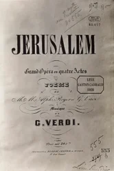 Titelseite der Oper Jerusalem, ca. 1847